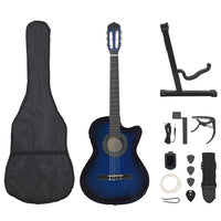 Set Chitarra Western 12 pz con Equalizzatore e 6 Corde Blu