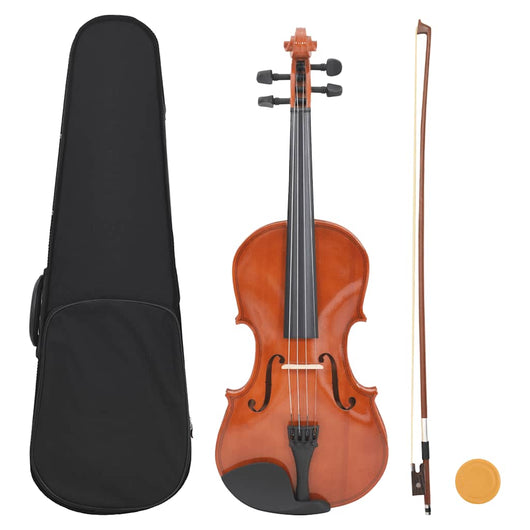 Set Completo Violino con Arco e Mentoniera Legno Scuro 4/4