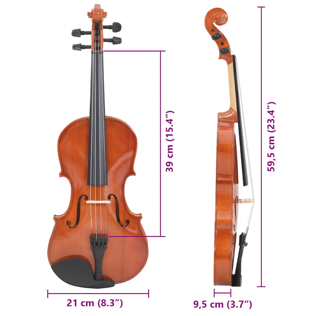 Set Completo Violino con Arco e Mentoniera Naturale 4/4 70142