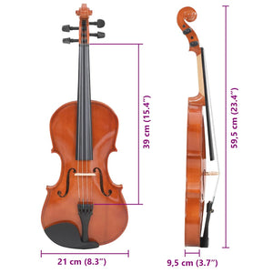 Set Completo Violino con Arco e Mentoniera Legno Scuro 4/4