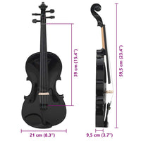 Set Completo Violino con Arco e Mentoniera Nero 4/4 70143