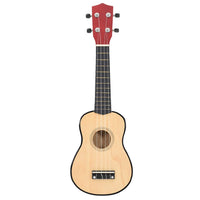 Set Ukulele Soprano con Borsa per Bambini Legno Naturale 21" 70146