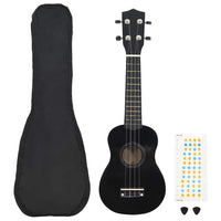 Set Ukulele Soprano con Borsa per Bambini Nera 21" cod mxl 75601