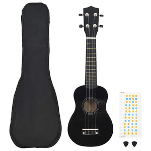 Set Ukulele Soprano con Borsa per Bambini Nera 21" cod mxl 75601