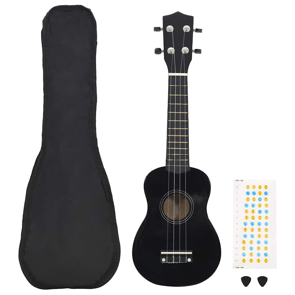 Set Ukulele Soprano con Borsa per Bambini Nera 23" cod mxl 74107