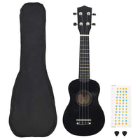 Set Ukulele Soprano con Borsa per Bambini Nera 23" cod mxl 74107