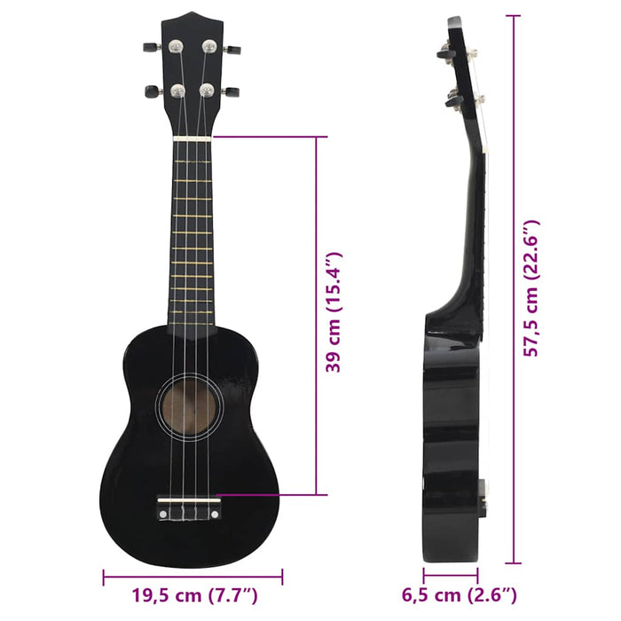 Set Ukulele Soprano con Borsa per Bambini Nera 23" 70152