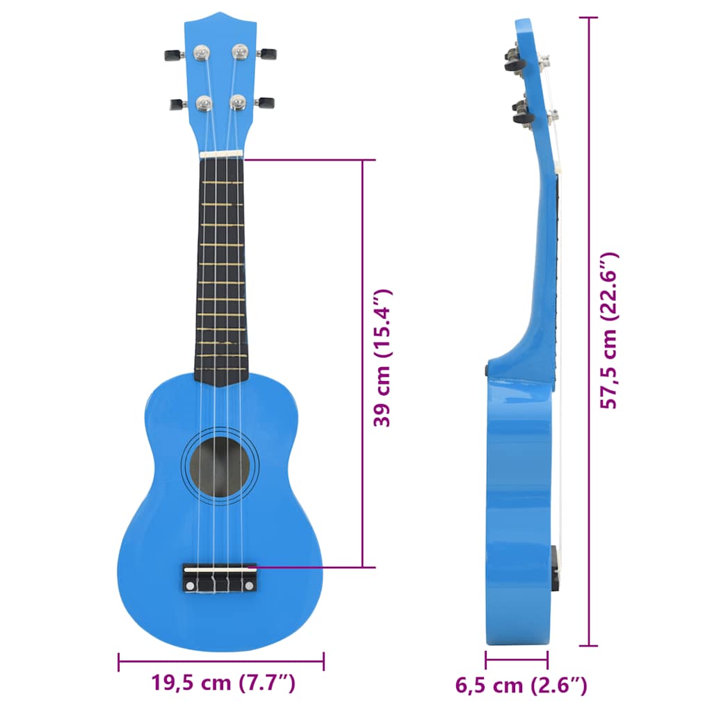 Set Ukulele Soprano con Borsa per Bambini Blu Baby 23" 70154