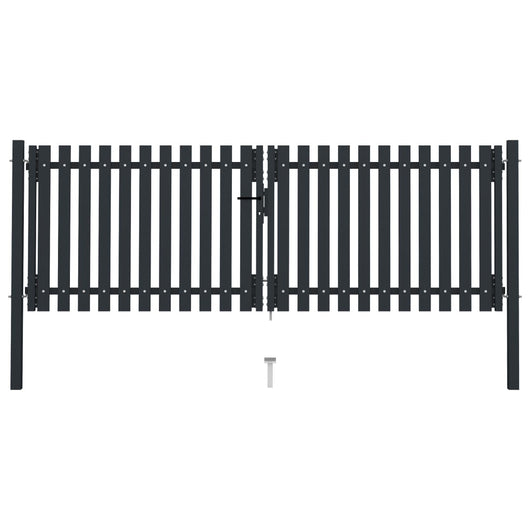 Cancello per Recinzione Doppio in Acciaio 306x150 cm Antracitecod mxl 129487