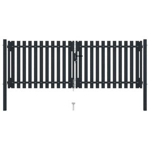 Cancello per Recinzione Doppio in Acciaio 306x175 cm Antracite