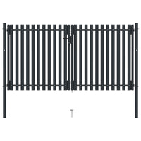 Cancello per Recinzione Doppio in Acciaio 306x200 cm Antracitecod mxl 129612