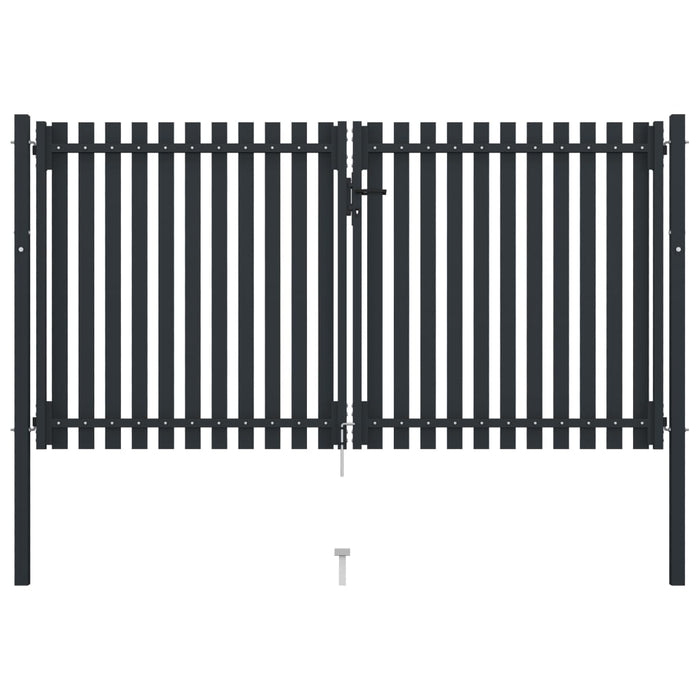 Cancello per Recinzione Doppio in Acciaio 306x220 cm Antracitecod mxl 105652