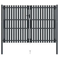 Cancello per Recinzione Doppio in Acciaio 306x250 cm Antracitecod mxl 71056