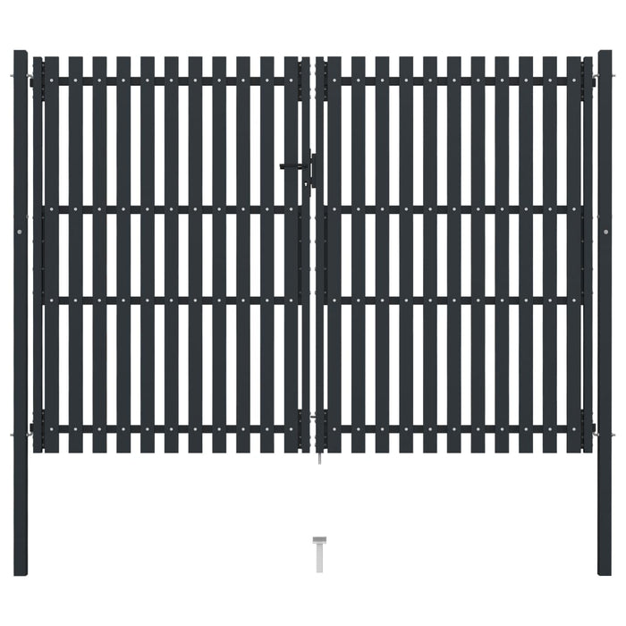 Cancello per Recinzione Doppio in Acciaio 306x250 cm Antracitecod mxl 71056