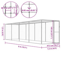 Gabbia per Gatti 6x1,5x1,5 m in Acciaio Zincato 146359