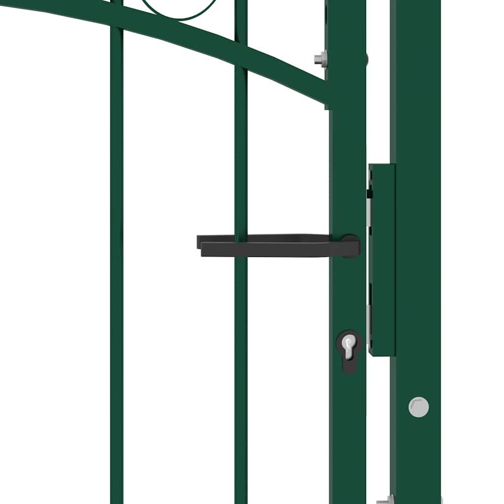 Cancello per Recinzione ad Arco in Acciaio 100x100 cm Verde 146363