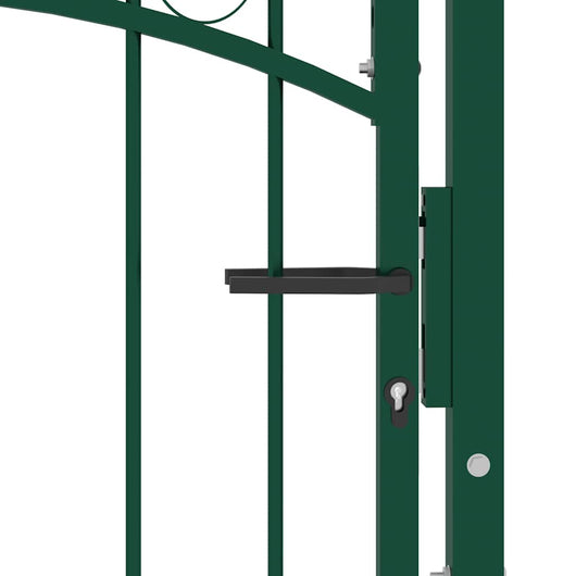 Cancello per Recinzione ad Arco in Acciaio 100x100 cm Verde 146363