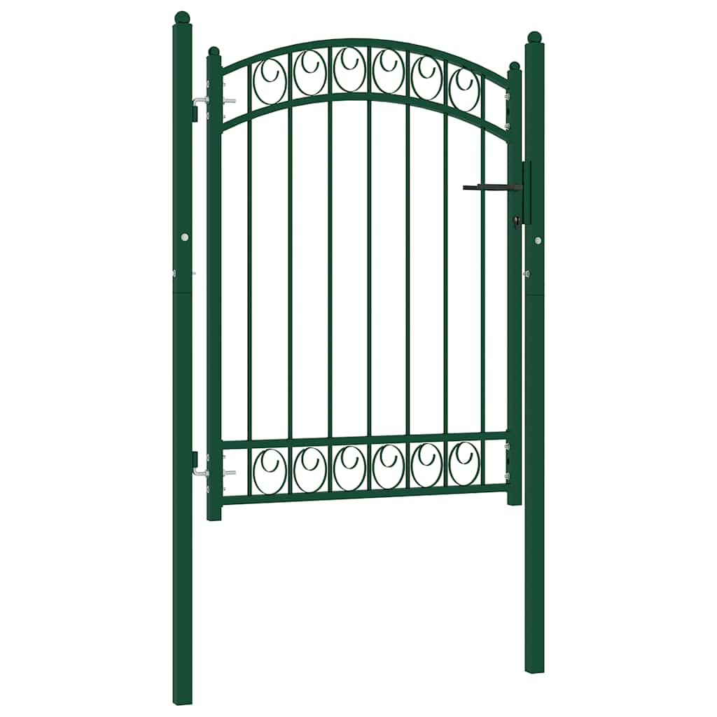 Cancello per Recinzione ad Arco in Acciaio 100x125 cm Verde cod mxl 50665