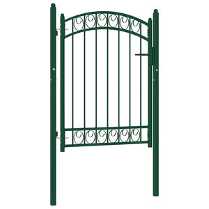 Cancello per Recinzione ad Arco in Acciaio 100x125 cm Verde cod mxl 50665
