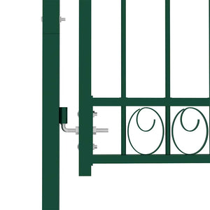 Cancello per Recinzione ad Arco in Acciaio 100x150 cm Verde 146365