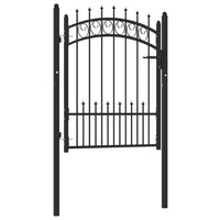 Cancello per Recinzione con Punte in Acciaio 100x125 cm Nero