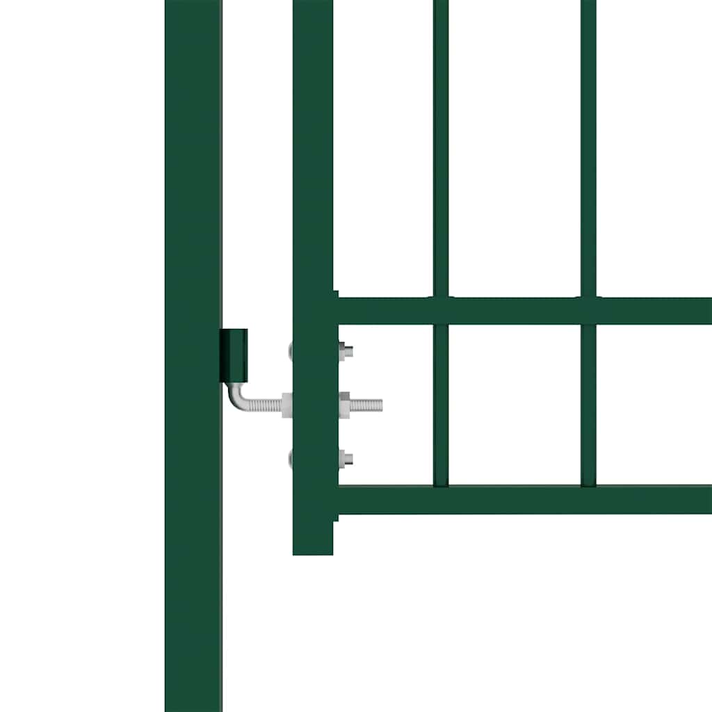 Cancello per Recinzione con Punte in Acciaio 100x175 cm Verde 146396