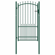 Cancello per Recinzione con Punte in Acciaio 100x175 cm Verde 146396