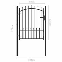 Cancello della recinzione con punte Nero 100 x 125 cm 146399