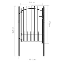 Cancello della recinzione con punte Nero 100 x 150 cm 146400