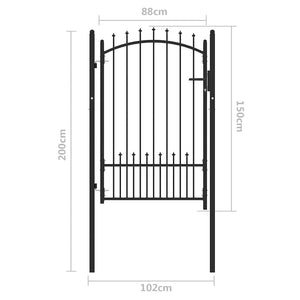 Cancello della recinzione con punte Nero 100 x 150 cm 146400