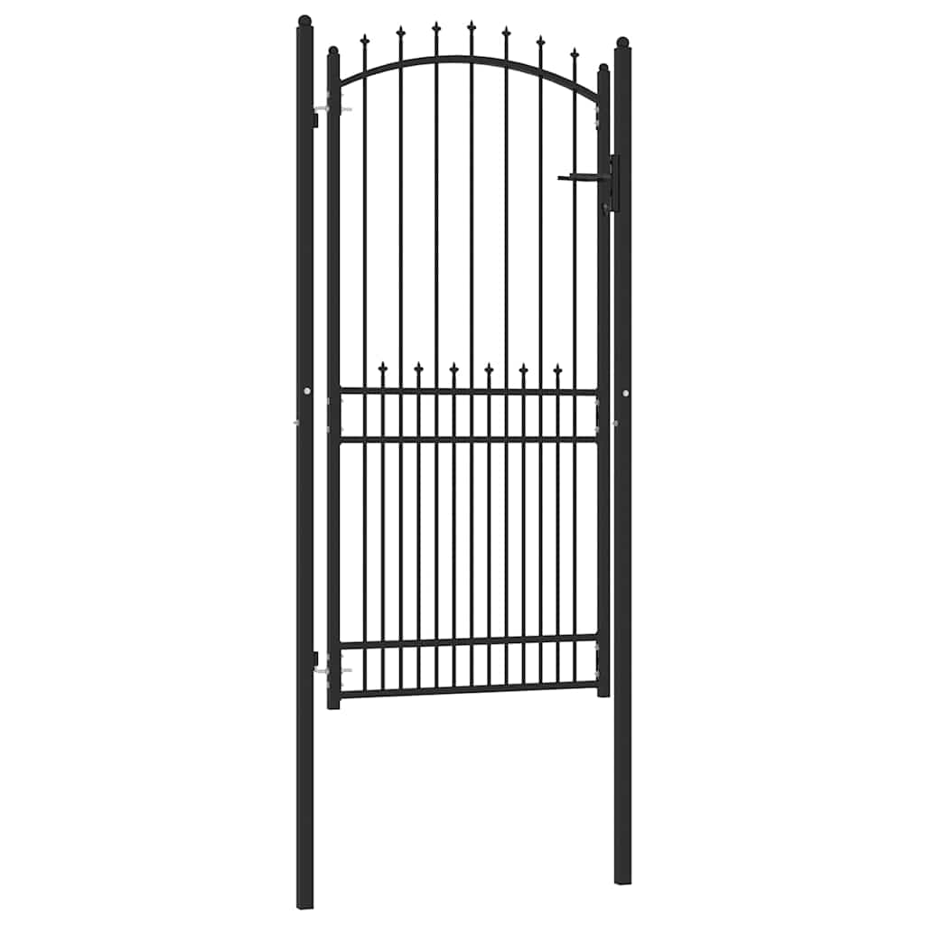 Cancello della recinzione con punte Nero 100 x 200 cm 146402