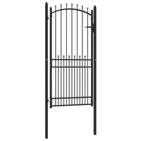 Cancello della recinzione con punte Nero 100 x 200 cm 146402