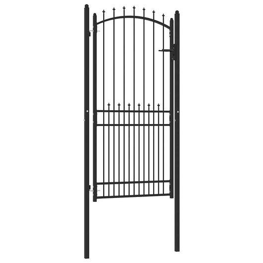 Cancello della recinzione con punte Nero 100 x 200 cm 146402