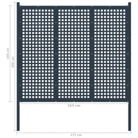 Recinzione da Giardino in Acciaio 177x200 cm Antracite cod mxl 22623