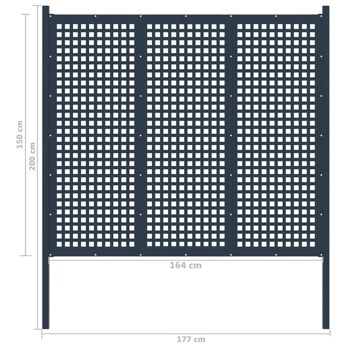 Recinzione da Giardino in Acciaio 177x200 cm Antracite cod mxl 22623