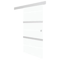 Porta Scorrevole in Vetro ESG e Alluminio 76x212 cm Argento 288058