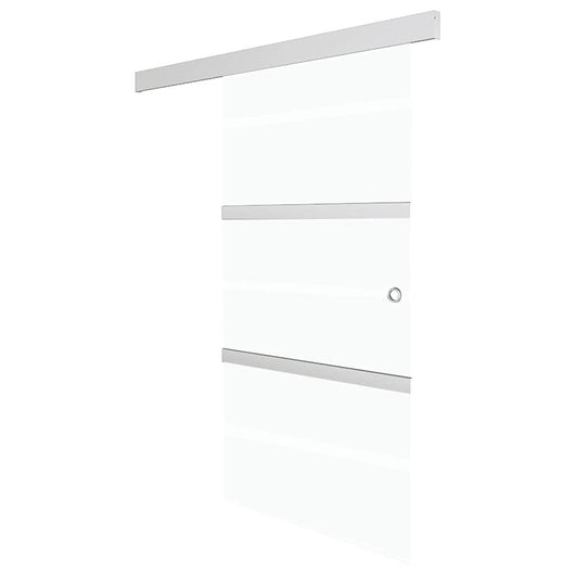 Porta Scorrevole in Vetro ESG e Alluminio 76x212 cm Argento 288058