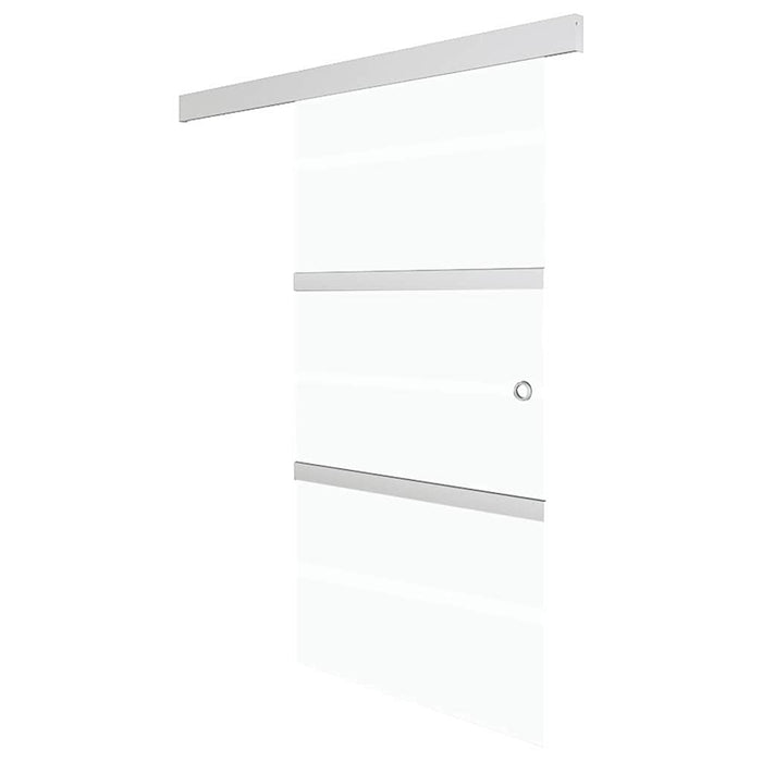 Porta Scorrevole in Vetro ESG e Alluminio 76x212 cm Argento 288058