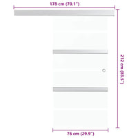 Porta Scorrevole in Vetro ESG e Alluminio 76x205 cm Argento cod mxl 77307