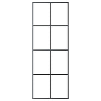 Porta Scorrevole in Alluminio e Vetro ESG 76x205 cm Nera cod mxl 75923