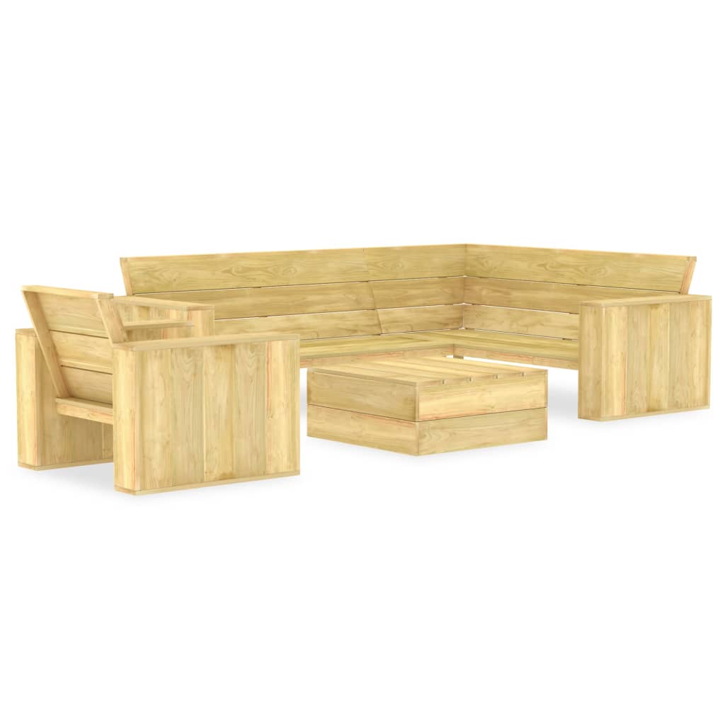 Set Divani da Giardino 3 pz in Legno di Pino Impregnato cod mxl 42168