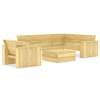 Set Divani da Giardino 3 pz in Legno di Pino Impregnato cod mxl 42168