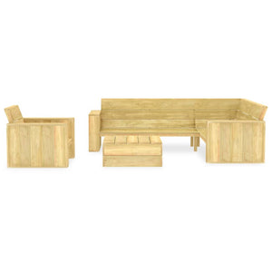 Set Divani da Giardino 3 pz in Legno di Pino Impregnato cod mxl 42168