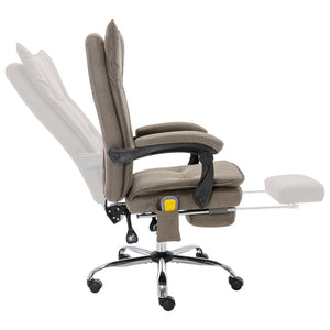 vidaXL Sedia Massaggiante da Ufficio Tortora in Tessuto