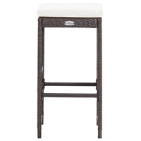 Set da Bar da Giardino 7 pz con Cuscini in Polyrattan Marrone 49559