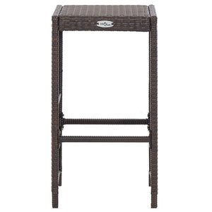 Set da Bar da Giardino 7 pz con Cuscini in Polyrattan Marrone 49559