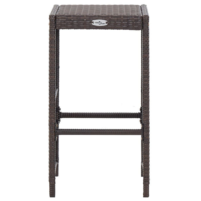 Set da Bar da Giardino 7 pz con Cuscini in Polyrattan Marrone 49559