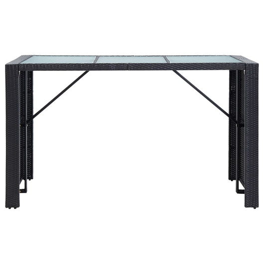 Set da Bar da Giardino 7 pz con Cuscini in Polyrattan Nero 49560