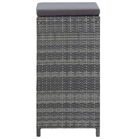 Set da Bar da Giardino 7 pz con Cuscini in Polyrattan Grigio 49561