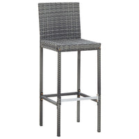Set da Bar da Giardino 9 pz Polyrattan e Legno Acacia Grigio 49567